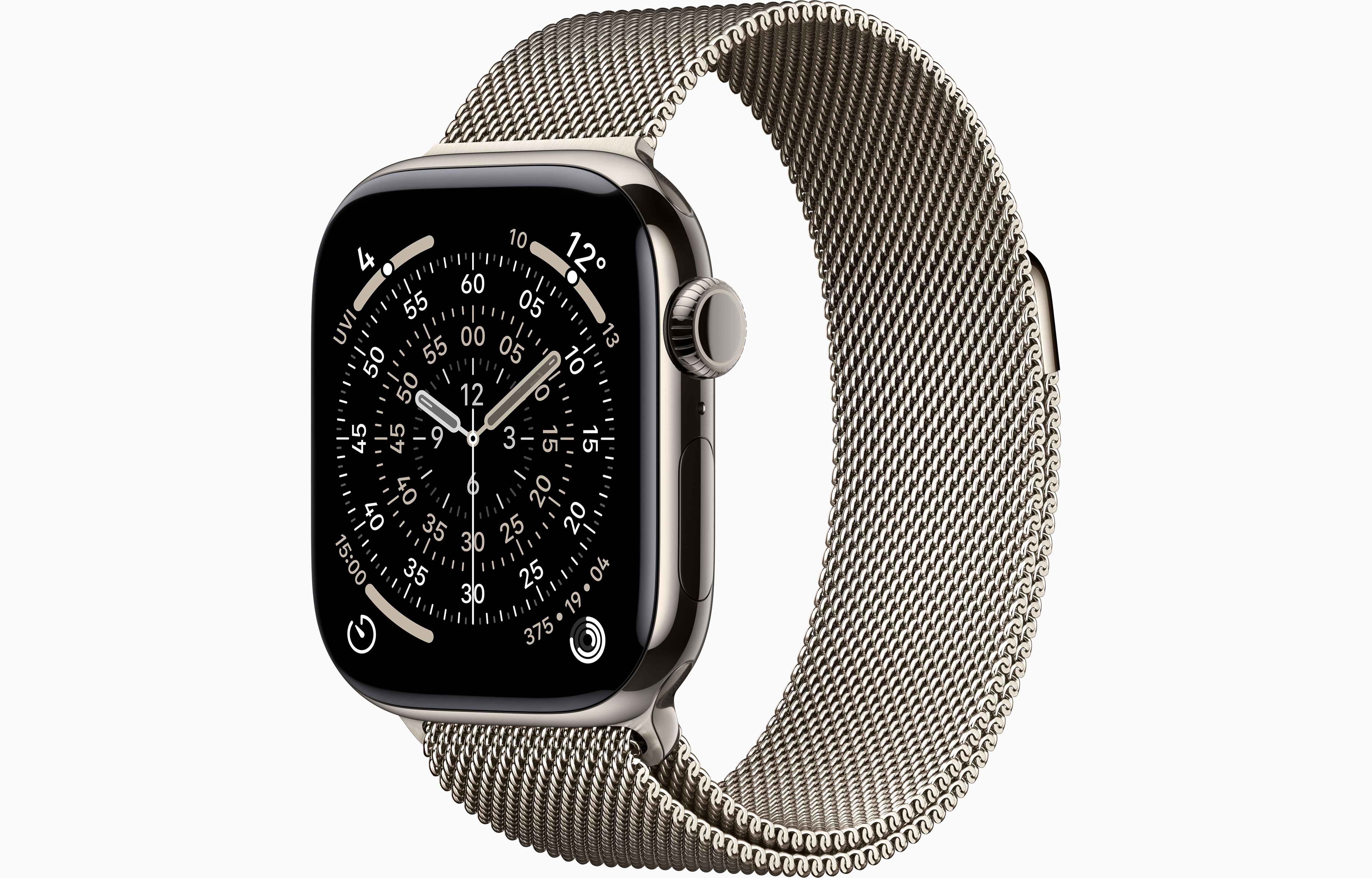 Apple Watch Series 11 GPS + Cellular, Natural Titanium Case- Milanese Loop